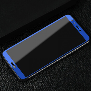 3D ochranné tvrzené sklo s rámečkem pro Honor 9 Lite - modré