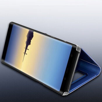 Zrcadlový plastový flip obal pro Samsung Galaxy S9 G960F - šedý