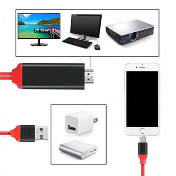 Kabel s redukcí a výstupem pro HDMI a Lightning pro iPhone bílý