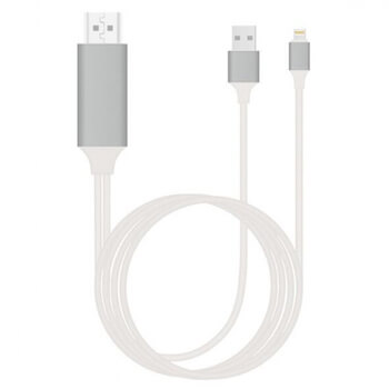 Kabel s redukcí a výstupem pro HDMI a Lightning pro iPhone bílý