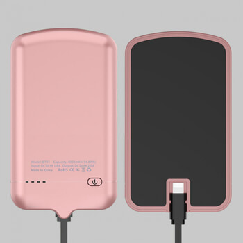 Magnetická powerbanka 4000 mAh pro telefony s Lightning konektorem - růžová