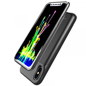 3v1 Silikonové pouzdro s externí baterií smart battery case power bank 3200 mAh pro Apple iPhone X/XS - černé