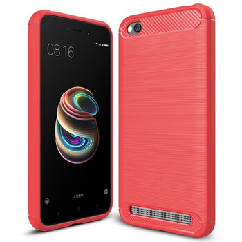 Ochranný silikonový obal karbon pro Xiaomi Redmi 5A - červený