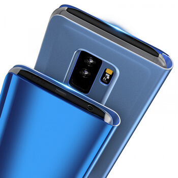 Zrcadlový plastový flip obal pro Samsung Galaxy S9 Plus G965F - černý