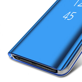 Zrcadlový plastový flip obal pro Samsung Galaxy S9 Plus G965F - stříbrný