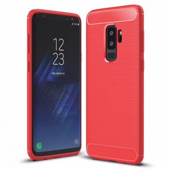Ochranný silikonový obal karbon pro Samsung Galaxy S9 Plus G965F - červený