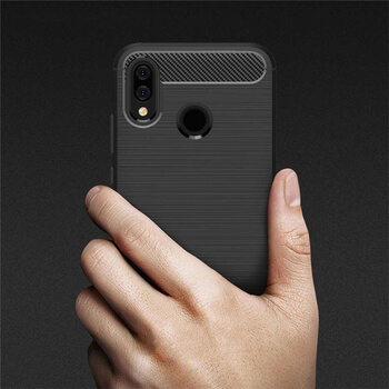 Ochranný silikonový obal karbon pro Huawei P20 Lite - černý
