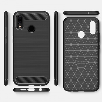 Ochranný silikonový obal karbon pro Huawei P20 Lite - černý