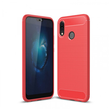 Ochranný silikonový obal karbon pro Huawei P20 Lite - červený