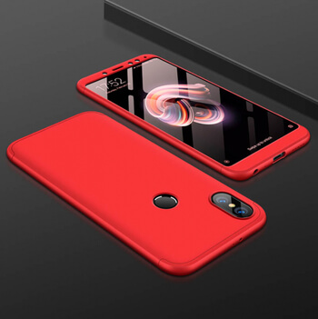 Ochranný 360° celotělový plastový kryt pro Xiaomi Redmi Note 5 Global - červený