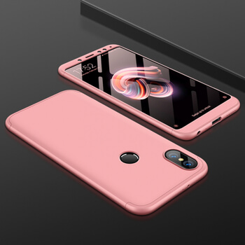 Ochranný 360° celotělový plastový kryt pro Xiaomi Redmi Note 5 Global - růžový