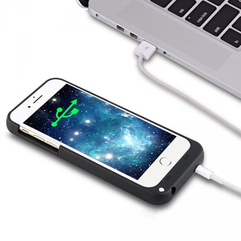 3v1 Plastové pouzdro s externí baterií smart battery case power bank 4000 mAh pro Apple iPhone 6 Plus/6S Plus - černé