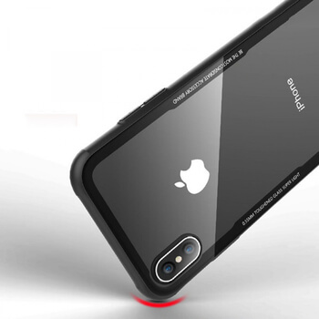 Ochranný SKLENĚNÝ kryt se silikonovým rámečkem pro Apple iPhone X/XS - bílý