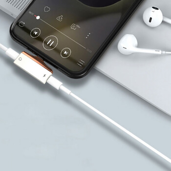 2v1 Double Lightning redukce a adaptér pro nabíjení a sluchátka Apple iPhone 7, 8 Plus, X, XS růžová
