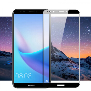 3x 3D tvrzené sklo s rámečkem pro Huawei Y7 Prime (2018) - černé - 2+1 zdarma