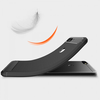 Ochranný silikonový obal karbon pro Huawei Y7 Prime (2018) - černý