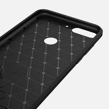 Ochranný silikonový obal karbon pro Huawei Y7 Prime (2018) - černý