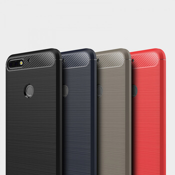 Ochranný silikonový obal karbon pro Huawei Y7 Prime (2018) - černý