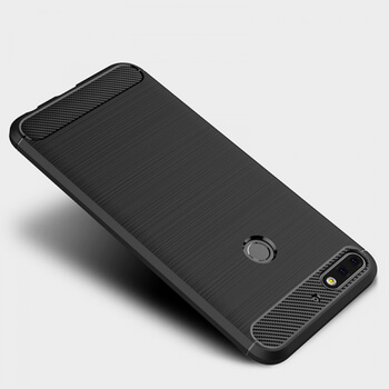 Ochranný silikonový obal karbon pro Huawei Y7 Prime (2018) - černý