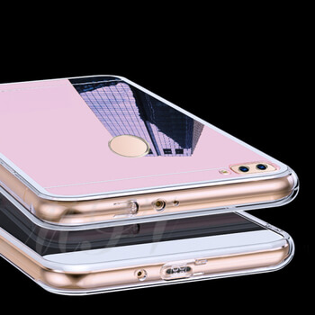 Silikonový zrcadlový ochranný obal pro Huawei Y7 Prime (2018) - stříbrný