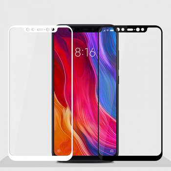 3x 3D tvrzené sklo s rámečkem pro Xiaomi Mi 8 - bílé - 2+1 zdarma