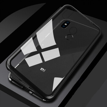 Ochranný kryt s hliníkovým magnetickým rámečkem pro Xiaomi Mi 8 - černý