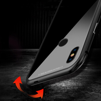 Ochranný kryt s hliníkovým magnetickým rámečkem pro Xiaomi Mi 8 - černý