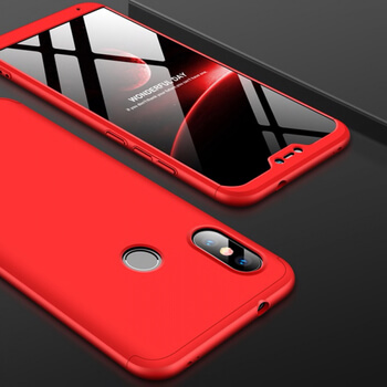 Ochranný 360° celotělový plastový kryt pro Xiaomi Mi A2 Lite - červený