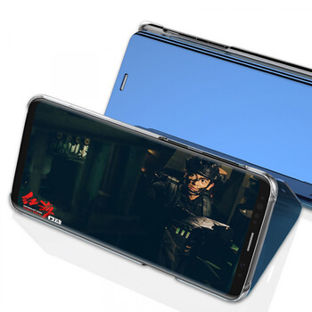 Zrcadlový plastový flip obal pro Huawei Y6 Prime 2018 - zlatý