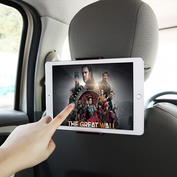 Univerzální hliníkový držák do auta pro tablety s uchycením na sedačky černý
