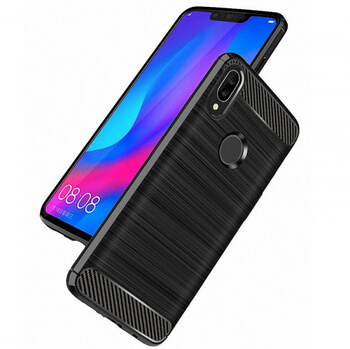 Ochranný silikonový obal karbon pro Huawei Nova 3 - černý