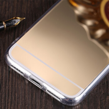 Silikonový zrcadlový ochranný obal pro Apple iPhone XR - zlatý
