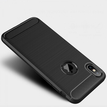 Ochranný silikonový obal karbon pro Apple iPhone XS Max - černý