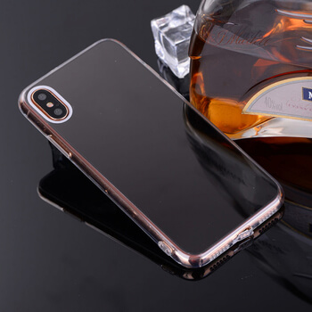 Silikonový zrcadlový ochranný obal pro Apple iPhone XS Max - černý