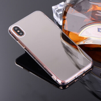 Silikonový zrcadlový ochranný obal pro Apple iPhone XS Max - stříbrný