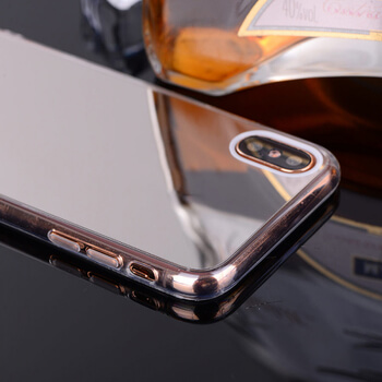 Silikonový zrcadlový ochranný obal pro Apple iPhone XS Max - zlatý