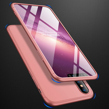 Ochranný 360° celotělový plastový kryt pro Apple iPhone XS Max - růžový