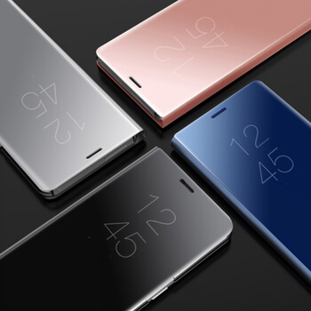 Zrcadlový plastový flip obal pro Samsung Galaxy Note 9 N960F - stříbrný