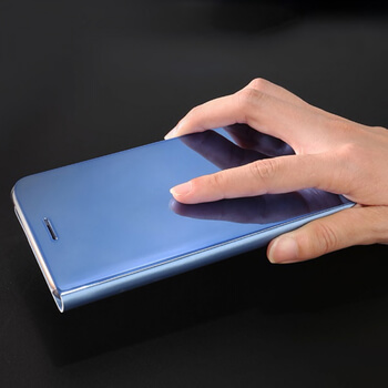 Zrcadlový plastový flip obal pro Samsung Galaxy Note 9 N960F - modrý