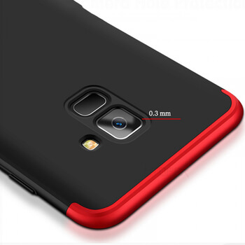 Ochranný 360° celotělový plastový kryt pro Samsung Galaxy A8 2018 A530F - červený