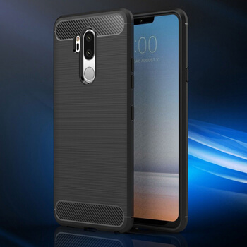 Ochranný silikonový obal karbon pro LG G7 ThinQ - černý