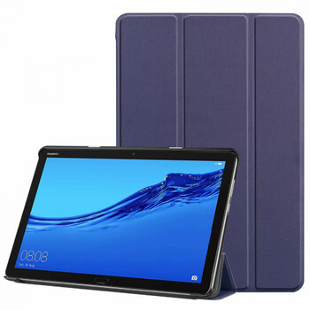 2v1 Smart flip cover + zadní plastový ochranný kryt pro Huawei MediaPad M5 10.8 - modrý