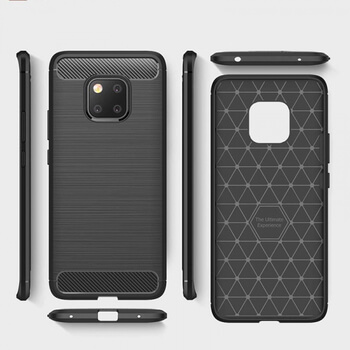 Ochranný silikonový obal karbon pro Huawei Mate 20 Pro - černý