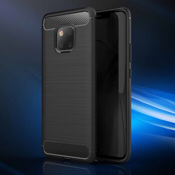 Ochranný silikonový obal karbon pro Huawei Mate 20 Pro - černý