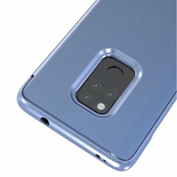 Zrcadlový plastový flip obal pro Huawei Mate 20 Pro - stříbrný