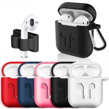 4v1 Silikonové ochranné pouzdro s příslušenstvím pro Apple AirPods 1.generace (2016) - bílé