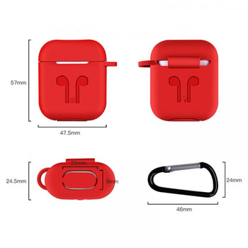 4v1 Silikonové ochranné pouzdro s příslušenstvím pro Apple AirPods 1.generace (2016) - bílé