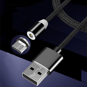 3v1 LED USB nabíjecí kabel s magnetickými koncovkami Lightning/Micro USB/Type C - zlatý