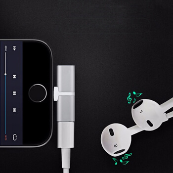 2v1 Adaptér a redukce Lightning pro nabíjení a sluchátka Apple iPhone 7, 8 Plus, X, XS a další černá