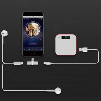 2v1 Adaptér a redukce Lightning pro nabíjení a sluchátka Apple iPhone 7, 8 Plus, X, XS a další černá